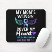 My Mom's Wings Cover Heart Suicide Awareness Ribbo Mousepad (Mit Mouse)