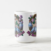 My morning JAVA with Java sparrows Kaffeetasse (Mittel)