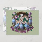 My morning JAVA with Java sparrows Postkarte (Vorne/Hinten)