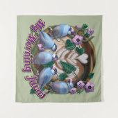 My morning JAVA with Java sparrows Wandteppich (Vorderseite (Horizontal))