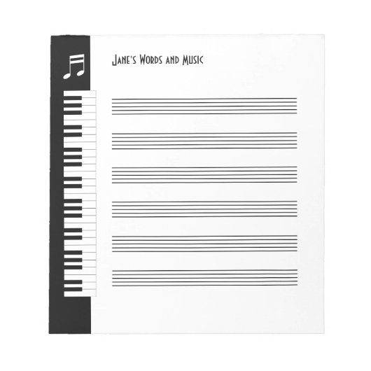 My Music - Musicians Impromptu Notepad (S) Notizblock (Vorderseite)