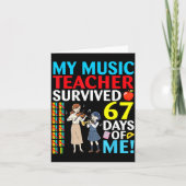 My Music Teacher Survived 67 Days Of Me Student Ba Karte (Vorderseite)