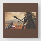 My Native Homeland Quadratische Wanduhr (Vorderseite)