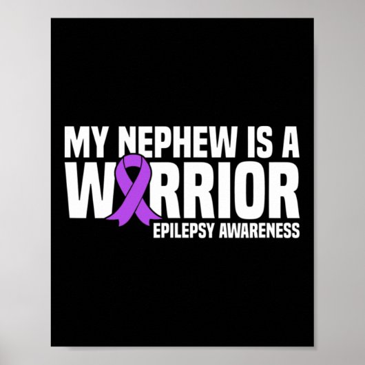 My Nephew Is A Warrior Purple Ribbon Epilepsy Awar Poster (Vorne)