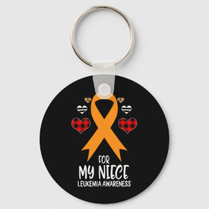 My Niece Leukemia Awareness Ribbon Leopard Buffalo Schlüsselanhänger