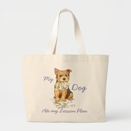 My Norwich Terrier Ate my Lessingplan Jumbo Stoffbeutel (Vorne)