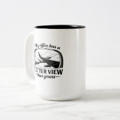 My Office Has Better View Funny Pilot Quote Zweifarbige Tasse (Vorderseite Links)
