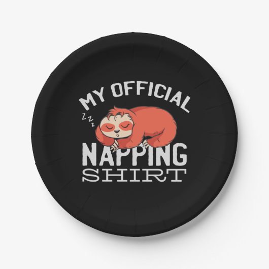 My official napping shirt Sloth Pappteller (Vorderseite)