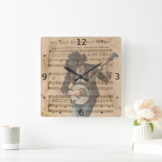 MY OLD KENTUCKY HOME QUADRATISCHE WANDUHR (Zuhause)