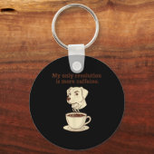 My Only Resolution Is More Caffeine Funny Dog Coff Schlüsselanhänger (Vorderseite)