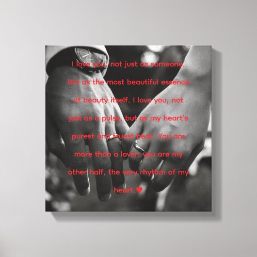 My Other Half" Romantic Heartbeat Quote Canvas Leinwanddruck (Vorderseite)