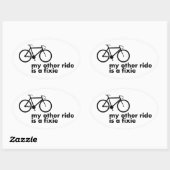 My other ride is starrte! ovaler aufkleber (Blatt)