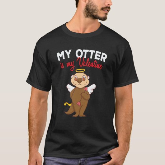 My Otter Is My Valentine Sea Otters Cupid Valentin T-Shirt (Vorderseite)