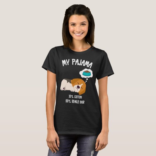 My Pajama - 10 % Baumwolle, 90 % Beagle Haar T-Shirt (Vorne ganz)