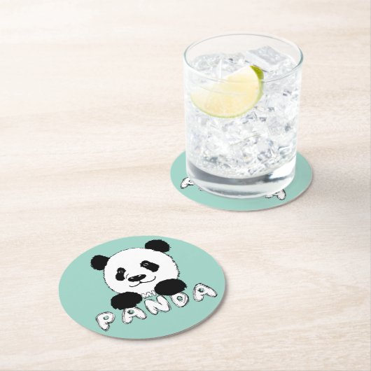 My Panda Runder Pappuntersetzer (Vor Ort)