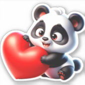 My panda valentine aufkleber (Vorderseite)
