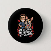 My Partner Bites K9 Handler Police Dog Tactical Ge Button (Vorderseite)
