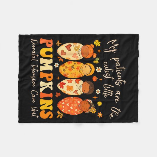 My Patients Are The Cutest Little Pumpkins Nicu Nu Fleecedecke (Vorderseite (Horizontal))