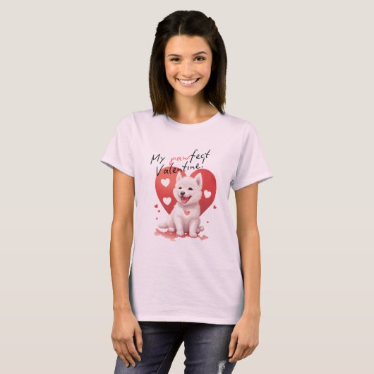 My Pawfect Valentine - Niedlicher Jindo-Welpe T-Shirt (Vorne ganz)