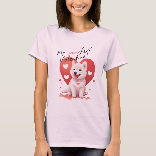 My Pawfect Valentine - Niedlicher Jindo-Welpe T-Shirt (Vorderseite)