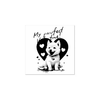My Pawffect Valentine - Adorable White Jindo Puppy Gummistempel