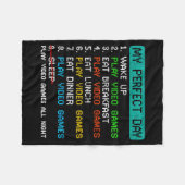 My Perfect Day Play Video Games Funny Gamer Gaming Fleecedecke (Vorderseite (Horizontal))