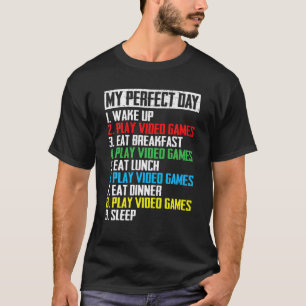 My Perfect Day Video Games Cool Gamer Vater T-Shirt
