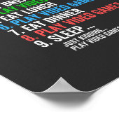 My Perfect Day Video Games T - Shirt Funny Cool Ga Poster (Ecke)