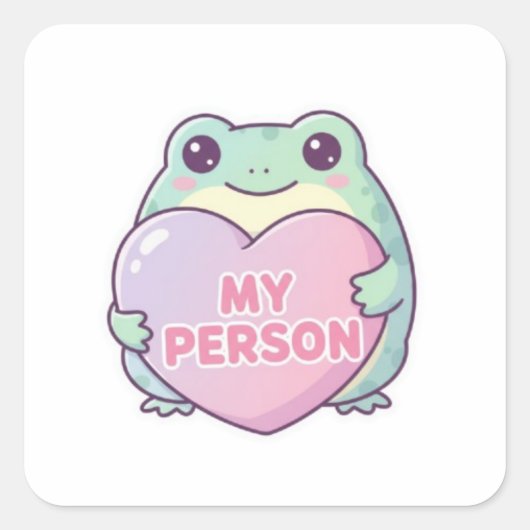 My Person Frog Sticker Cute Frog Hugging Heart Rom (Vorderseite)