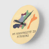 My Personality is Sunshine Runde Wanduhr (Winkel)