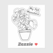 My Pet Monstera 3 x 3 inch Vinyl Sticker (Blatt)