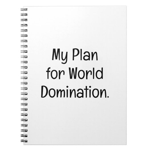 My Plan for World Domination Notizblock (Vorderseite)