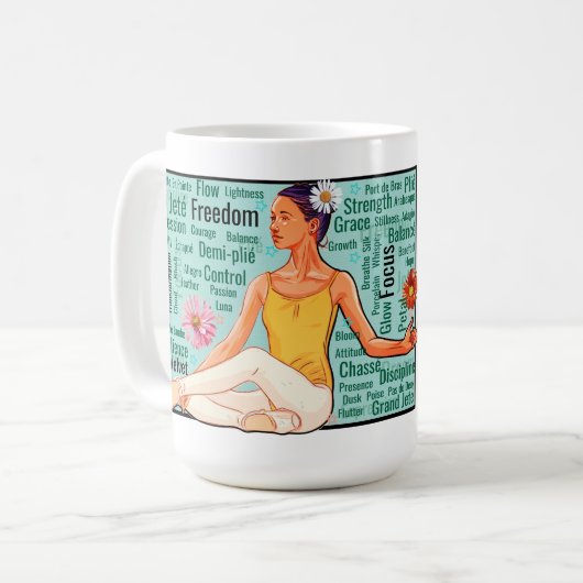 My Pointe of View – Word Cloud Ballet Girl Art Kaffeetasse (Vorderseite Links)