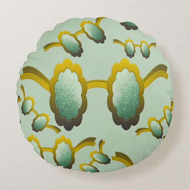 My Polarized Glasses are Ready Pattern Rundes Kissen (Vorderseite)