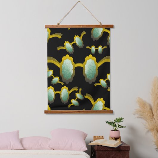 My Polarized Glasses are Ready Pattern Wandteppich Mit Holzrahmen (Schlafzimmer)