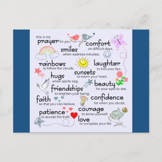 My Prayer For You Classic Blue | Postkarte (Vorderseite)