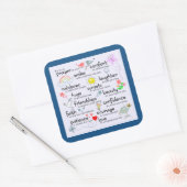 My Prayer For You Classic Blue | Quadratischer Aufkleber (Umschlag)