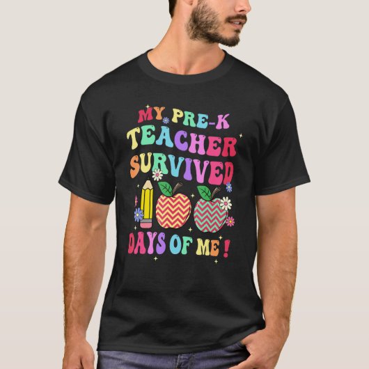 My Preschool Teacher Survived 100 Days Of Me Funny T-Shirt (Vorderseite)