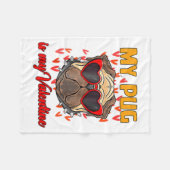 My Pug In My Valentine Cute Valentineu2019s Day Pe Fleecedecke (Vorderseite (Horizontal))