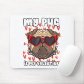 My Pug In My Valentine Cute Valentineu2019s Day Pe Mousepad (Mit Mouse)