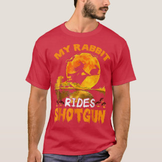 My Rabbit Rides Shot Witch Fly Broomstick Bat Hall T-Shirt