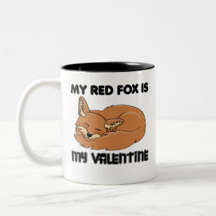 My Red Fox Is My Valentine  Zweifarbige Tasse