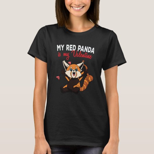 My Red Panda Is My Valentine Panda Bear Cupid Vale T-Shirt (Vorderseite)