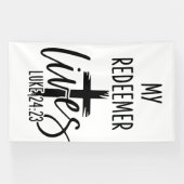 My Redeemer Lives Luke 24:23 Resurrection Design Banner (Horizontal)