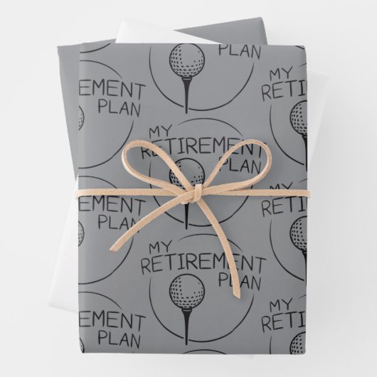 My Retirement Plan Funny Saying Golfing Golfer  Geschenkpapier Set (Beispiel)