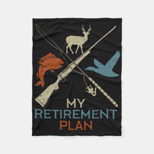 My Retirement Plan Hunting Fishing Hunter Grandfat Fleecedecke (Vorderseite)