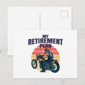 My retirement plan motorcycling postkarte (Vorne/Hinten)