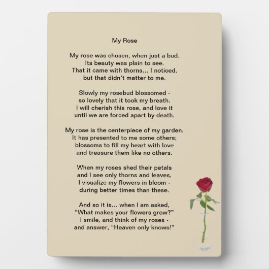 "My Rose" hat About Family Life Fotoplatte (Vorderseite)