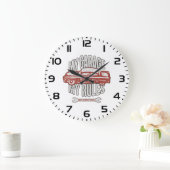 My Rules Classic Red Car Retro Mechanic Große Wanduhr (Zuhause)