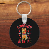 My Schnauzer Is My Valentine Love Heart For Dog Schlüsselanhänger (Vorderseite)